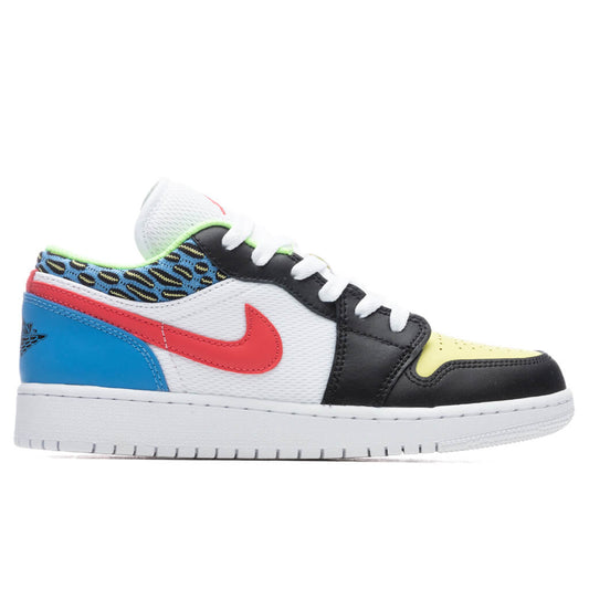 Air Jordan 1 Low CD (GS) - Black/Lt Fusion Red/White