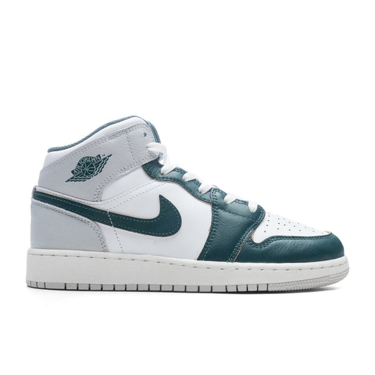 Air Jordan 1 Mid SE (GS) - White/Oxidized Green/Sail/Neutral Grey
