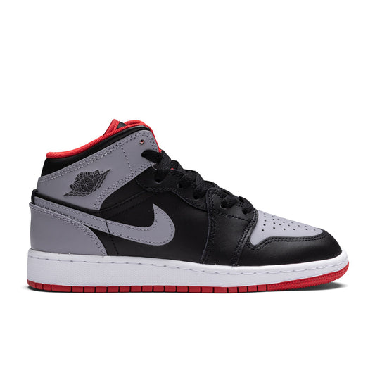 Air Jordan 1 Mid (GS) - Black/Cement Grey/Fire Red