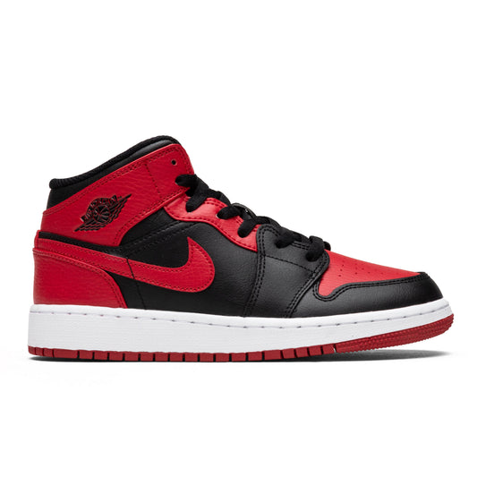 Air Jordan 1 Mid (GS) - Black/Gym Red/White