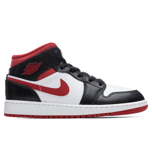 Air Jordan 1 Mid (GS) - White/Gym Red/Black