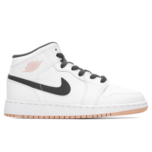 Air Jordan 1 Mid (GS) - White/Anthracite