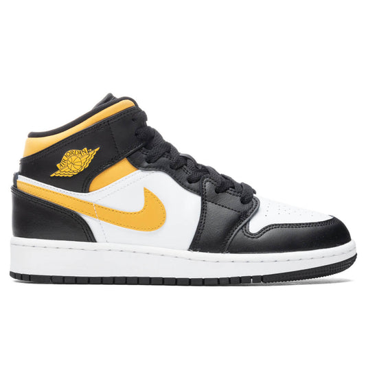 Air Jordan 1 Mid (GS) - White/Pollen/Black