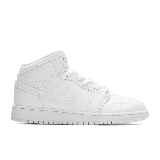 Air Jordan 1 Mid (GS) - White/White