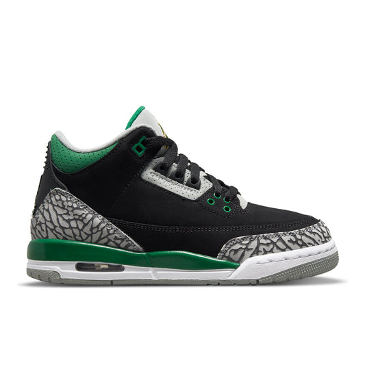 Air Jordan 3 Retro (GS) "Pine Green" - Black/Pine Green/Silver