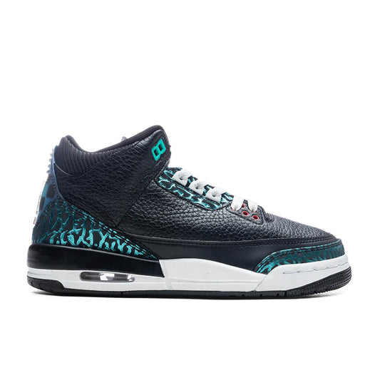 Air Jordan 3 Retro (GS) 'Moto' - Black/Siren Red/Hyper Jade
