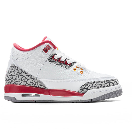 Air Jordan 3 Retro (GS) - White/Light Curry/Cardinal Red