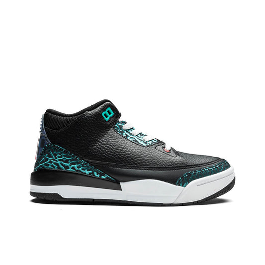 Air Jordan 3 Retro (PS) 'Moto' - Black/Siren Red/Hyper Jade