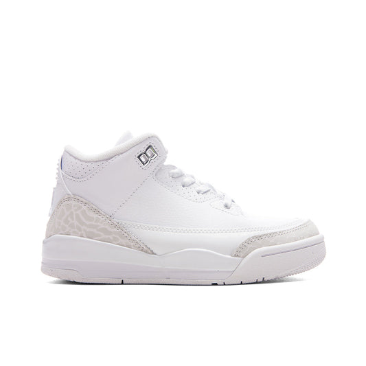 Air Jordan 3 Retro 'Pure Money' (PS) - White/Metalic Silver