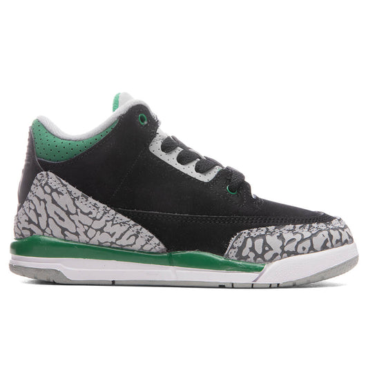Air Jordan 3 Retro (PS) "Pine Green" - Black/Pine Green/Silver