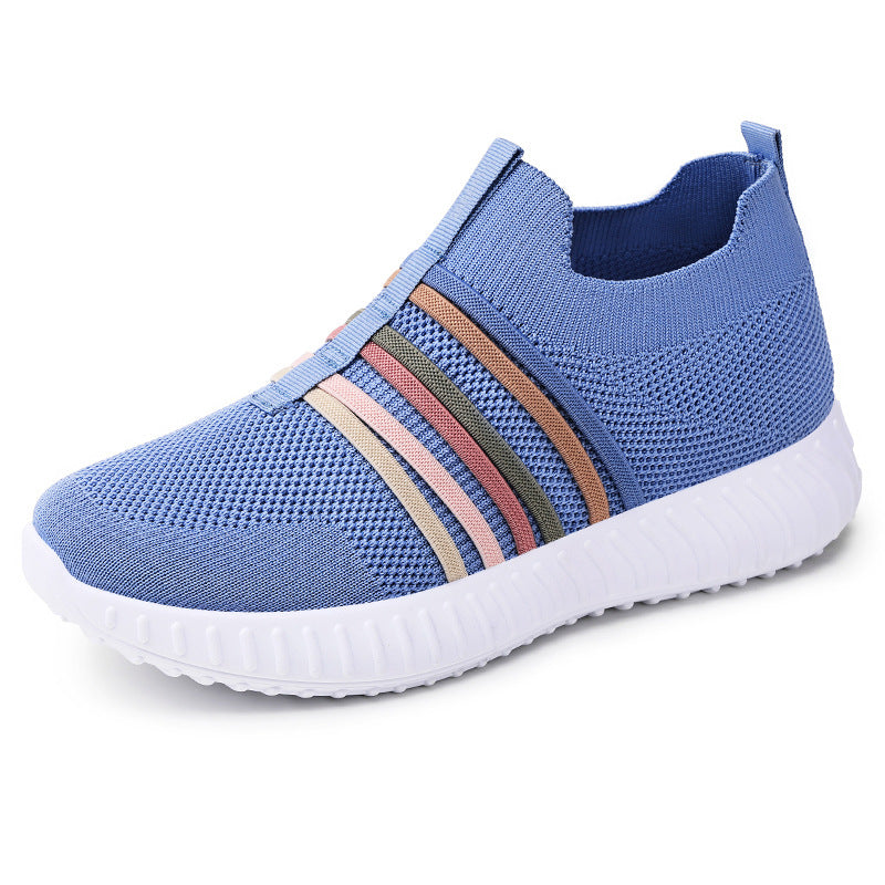 Blue slip-on sneakers for women