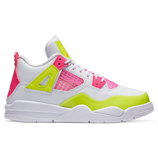 Air Jordan 4 Retro SE (PS) "Lemon Venom" - White/Pink Blast