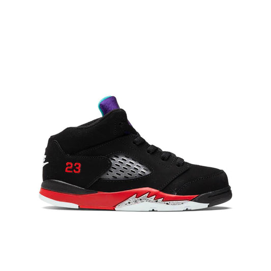 Air Jordan 5 Retro (TD) "Top 3" - Black/New Emerald/Fire Red/Grape Ice